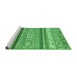 Sideview of Machine Washable Abstract Emerald Green Modern Area Rugs, wshabs2382emgrn