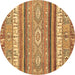 Round Abstract Brown Modern Rug, abs2382brn