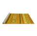 Sideview of Machine Washable Abstract Yellow Modern Rug, wshabs2382yw