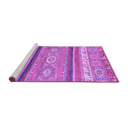 Sideview of Machine Washable Abstract Purple Modern Area Rugs, wshabs2382pur