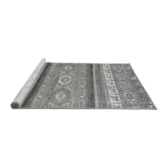 Sideview of Machine Washable Abstract Gray Modern Rug, wshabs2382gry