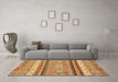 Machine Washable Abstract Brown Modern Rug in a Living Room,, wshabs2382brn