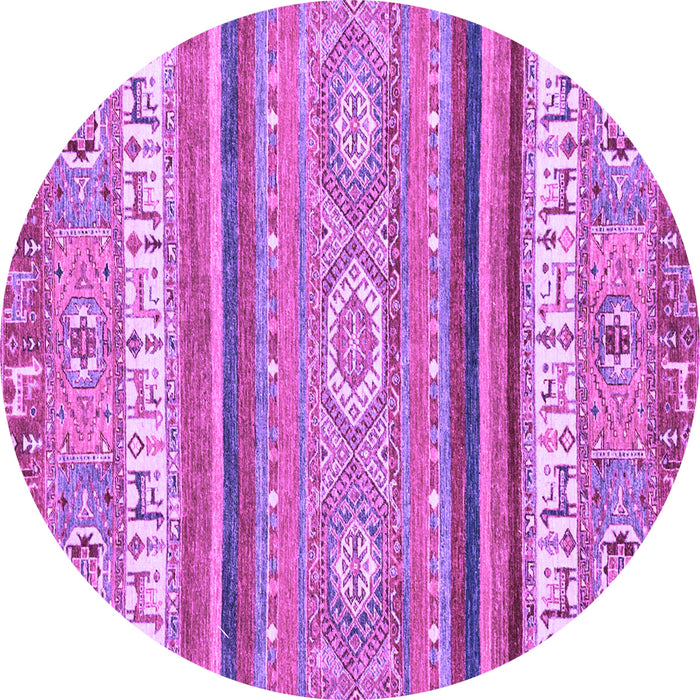 Round Machine Washable Abstract Purple Modern Area Rugs, wshabs2382pur