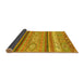 Sideview of Abstract Yellow Modern Rug, abs2382yw