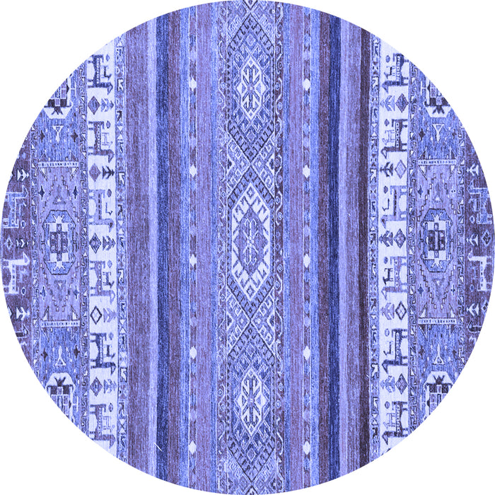 Round Machine Washable Abstract Blue Modern Rug, wshabs2382blu