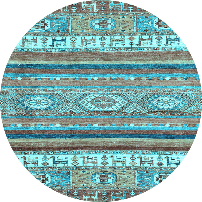 Round Machine Washable Abstract Light Blue Modern Rug, wshabs2382lblu