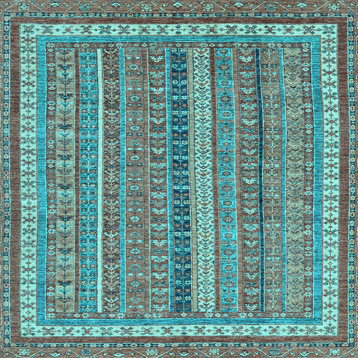Square Machine Washable Abstract Light Blue Modern Rug, wshabs2383lblu
