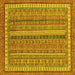 Square Machine Washable Abstract Yellow Modern Rug, wshabs2383yw