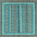 Square Abstract Light Blue Modern Rug, abs2383lblu