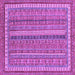 Square Machine Washable Abstract Purple Modern Area Rugs, wshabs2383pur