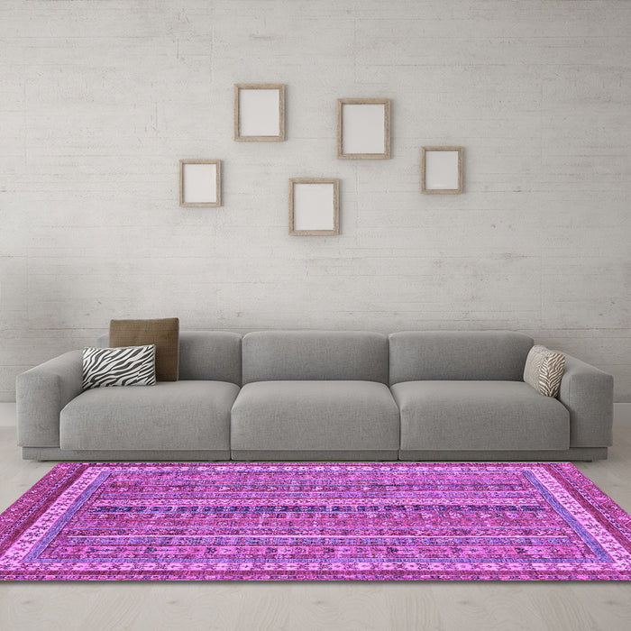 Machine Washable Abstract Purple Modern Area Rugs in a Living Room, wshabs2383pur