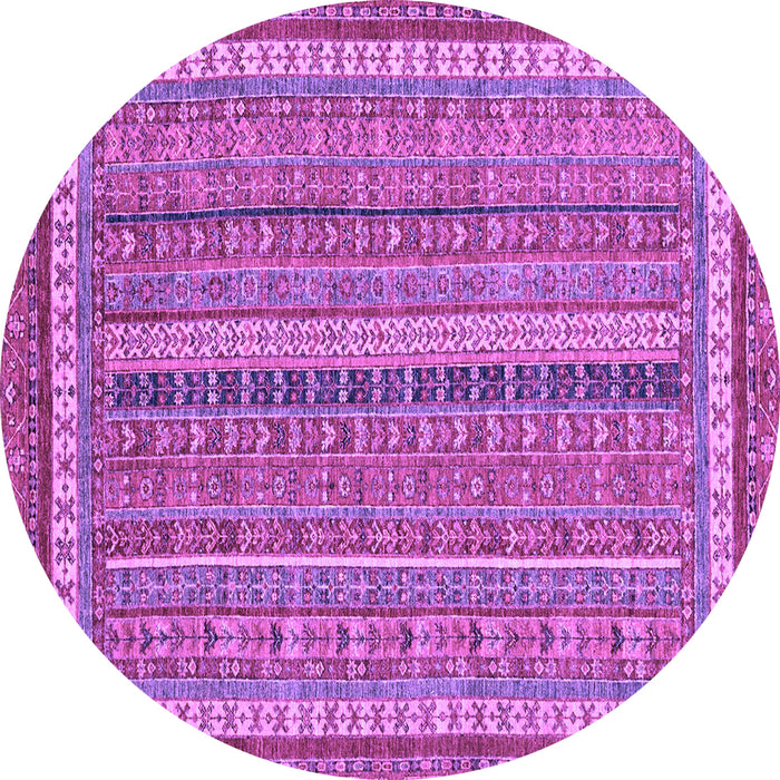 Round Abstract Purple Modern Rug, abs2383pur