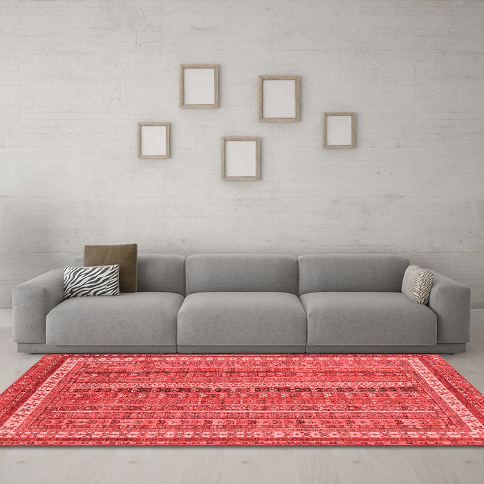 Modern Red Washable Rugs