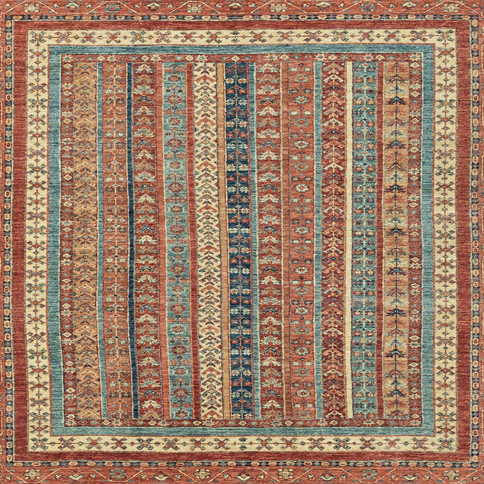 Square Machine Washable Abstract Camel Brown Rug, wshabs2383