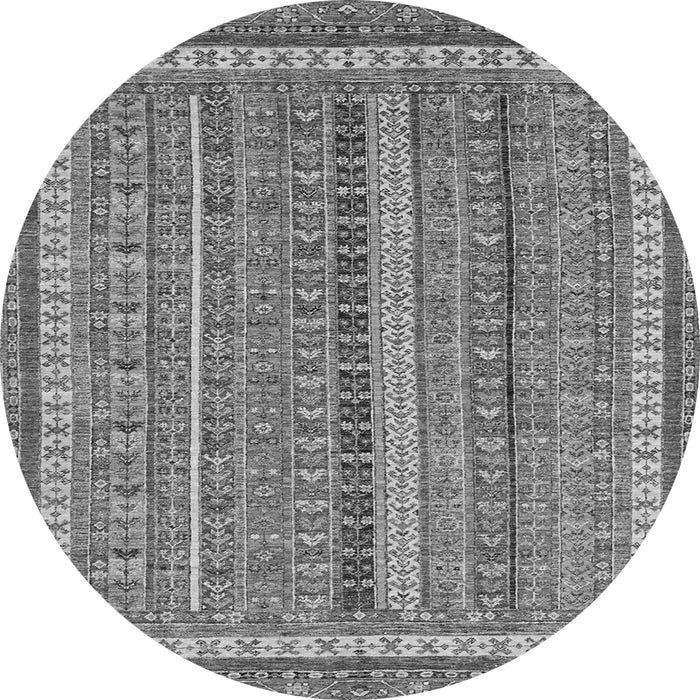 Round Machine Washable Abstract Gray Modern Rug, wshabs2383gry