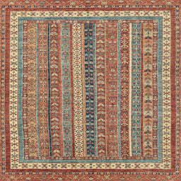 Square Abstract Camel Brown Modern Rug, abs2383