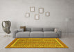 Machine Washable Abstract Yellow Modern Rug in a Living Room, wshabs2383yw