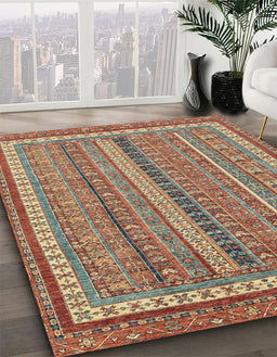 Machine Washable Abstract Camel Brown Rug in a Family Room, wshabs2383