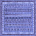 Square Machine Washable Abstract Blue Modern Rug, wshabs2383blu