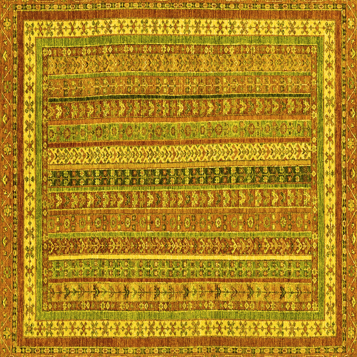 Square Abstract Yellow Modern Rug, abs2383yw