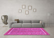 Machine Washable Abstract Pink Modern Rug in a Living Room, wshabs2383pnk