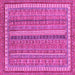 Square Machine Washable Abstract Pink Modern Rug, wshabs2383pnk