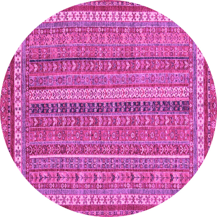 Round Machine Washable Abstract Pink Modern Rug, wshabs2383pnk