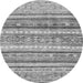 Round Abstract Gray Modern Rug, abs2384gry