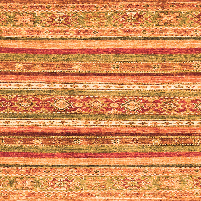 Square Machine Washable Abstract Orange Modern Area Rugs, wshabs2384org