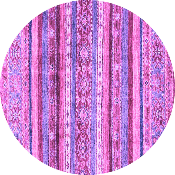 Round Abstract Purple Modern Rug, abs2384pur