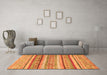 Machine Washable Abstract Orange Modern Area Rugs in a Living Room, wshabs2384org