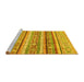 Sideview of Machine Washable Abstract Yellow Modern Rug, wshabs2384yw