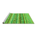 Sideview of Machine Washable Abstract Green Modern Area Rugs, wshabs2384grn