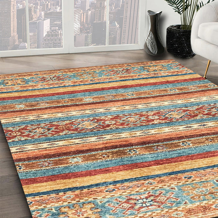 Machine Washable Abstract Red Rug in a Family Room, wshabs2384