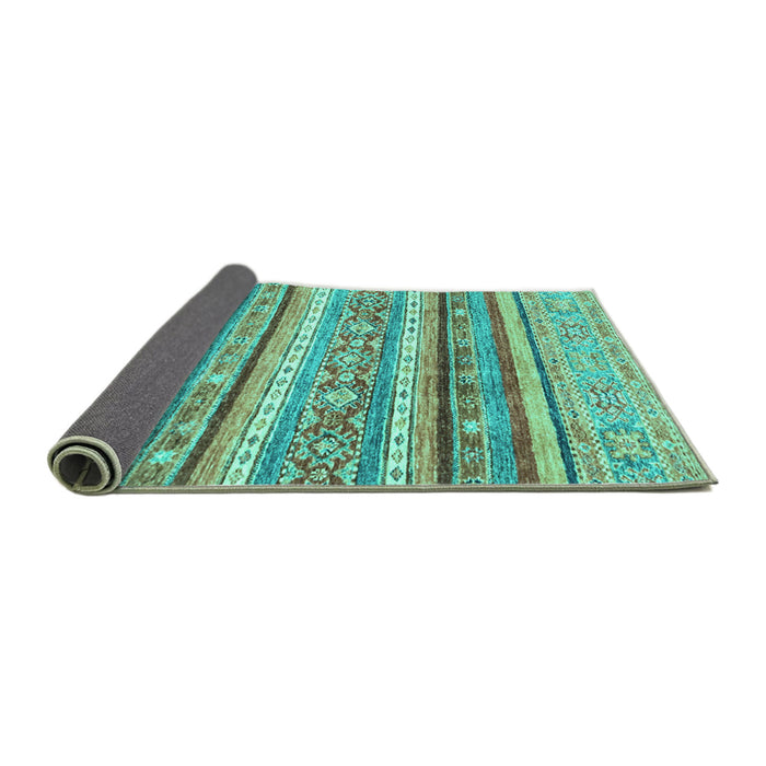 Sideview of Abstract Turquoise Modern Rug, abs2384turq