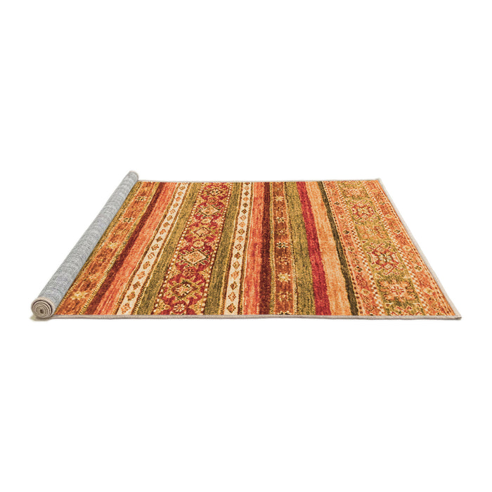 Sideview of Machine Washable Abstract Orange Modern Area Rugs, wshabs2384org