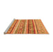 Sideview of Machine Washable Abstract Orange Modern Area Rugs, wshabs2384org