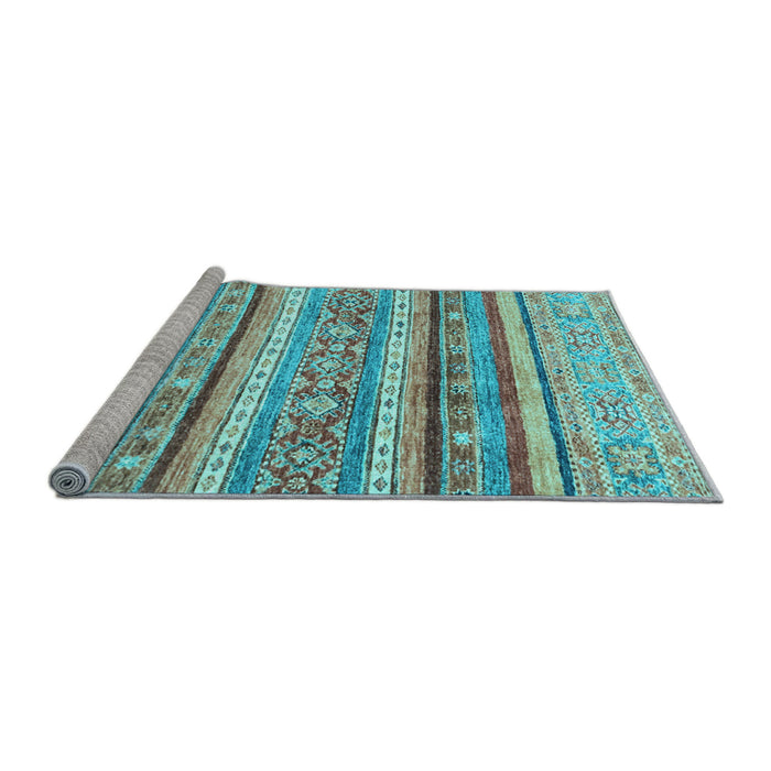Sideview of Machine Washable Abstract Light Blue Modern Rug, wshabs2384lblu