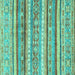 Square Abstract Turquoise Modern Rug, abs2384turq