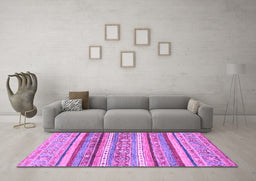 Machine Washable Abstract Purple Modern Area Rugs in a Living Room, wshabs2384pur
