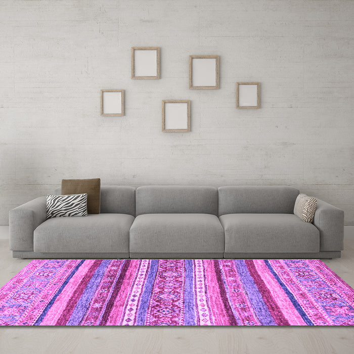 Machine Washable Abstract Purple Modern Area Rugs in a Living Room, wshabs2384pur