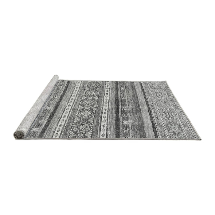 Sideview of Machine Washable Abstract Gray Modern Rug, wshabs2384gry