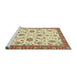 Sideview of Machine Washable Abstract Gold Brown Rug, wshabs2385