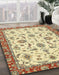 Machine Washable Abstract Gold Brown Rug in a Family Room, wshabs2385