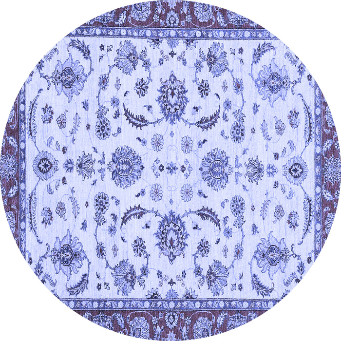 Round Oriental Blue Traditional Rug, abs2385blu