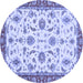 Round Oriental Blue Traditional Rug, abs2385blu