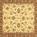 Square Machine Washable Oriental Brown Traditional Rug, wshabs2385brn