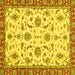 Square Oriental Yellow Traditional Rug, abs2385yw