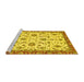 Sideview of Machine Washable Oriental Yellow Traditional Rug, wshabs2385yw