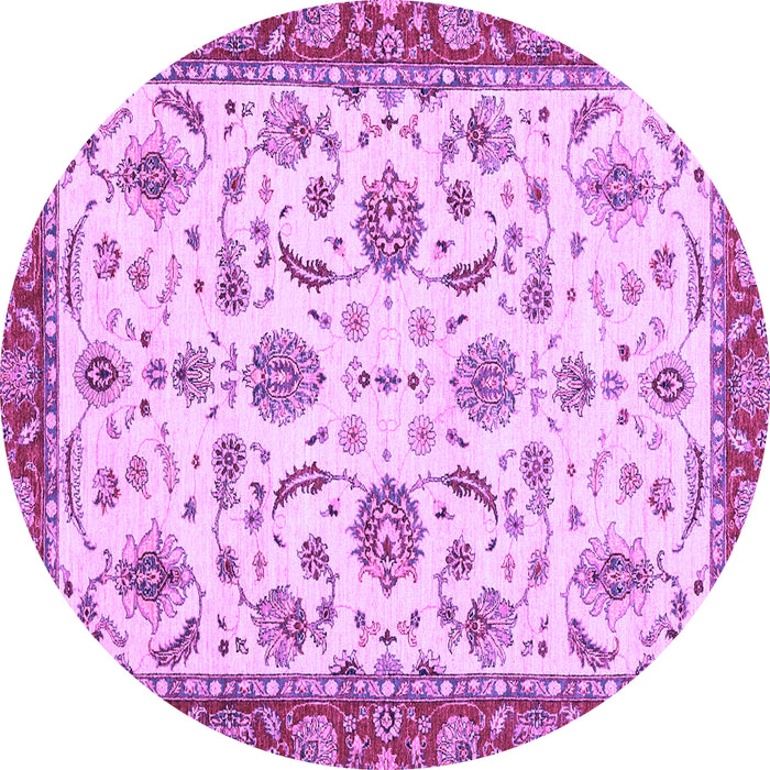 Round Machine Washable Oriental Purple Traditional Area Rugs, wshabs2385pur